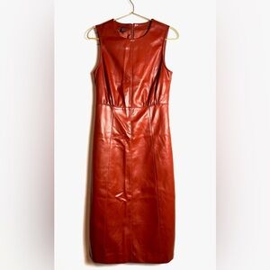 Stefanel Brown Tan Pleather Dress 38